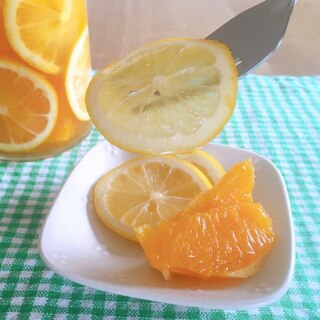 国産レモンとオレンジの蜂蜜ビネガー漬け
